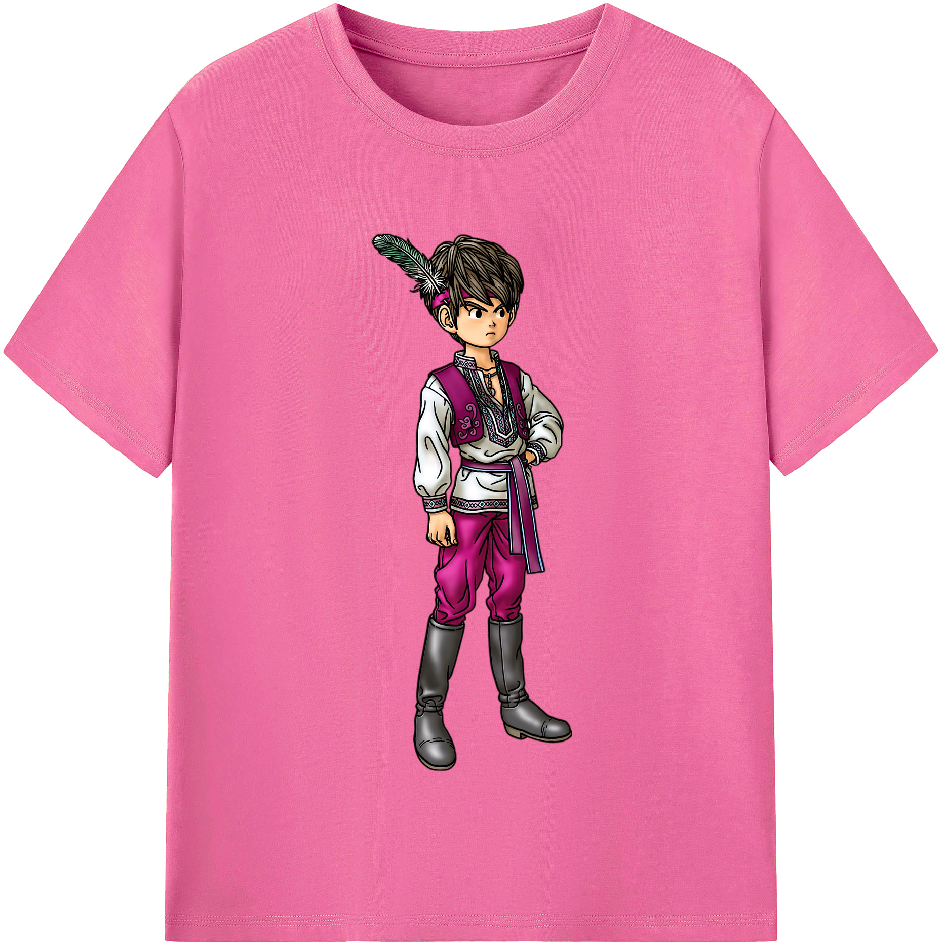 （画像用） ドラゴンクエスト Doragon Kuesuto Dragon Quest レディースカジュアルプリントTシャツ（綿100％）